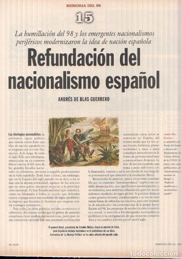 Otros art&iacute;culos de coleccionismo en papel: Memoria del 98 fasciculo 15: Refundacion del nacionalismo espa&ntilde;ol por Andres de Blasa Guerrero - var