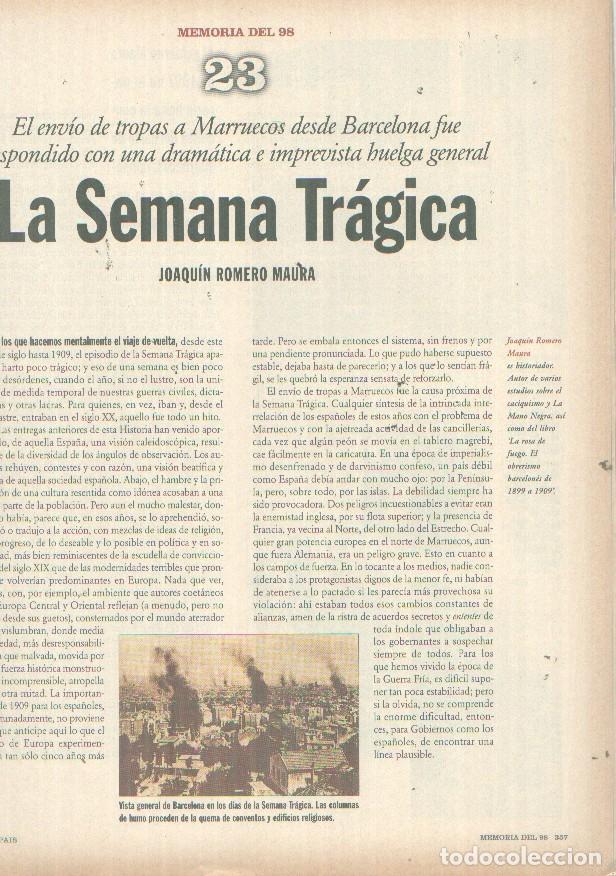 Otros art&iacute;culos de coleccionismo en papel: Memoria del 98 fasciculo 23: La semana tragica por Joaquin Romero Maura - varios