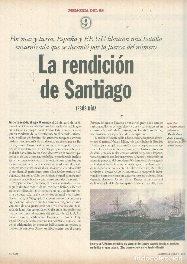Otros art&iacute;culos de coleccionismo en papel: Memoria del 98 fasciculo 09: La rendicion de Santiago por Jesus Diaz - varios