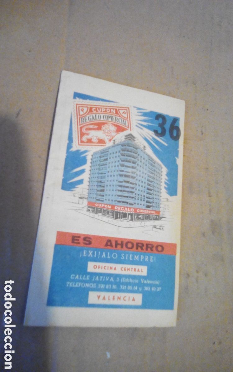 Otros art&iacute;culos de coleccionismo en papel: Cartilla para rellenar con los cupones regalo comercial 36. Valencia. Est&aacute; vac&iacute;a.