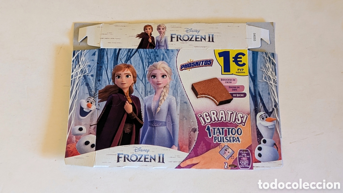 Otros art&iacute;culos de coleccionismo en papel: Caja envoltorio Pastelitos Phoskitos Frozen II. Disney