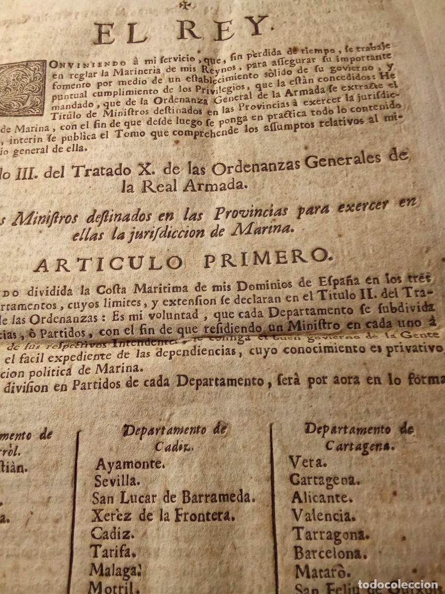 Otros art&iacute;culos de coleccionismo en papel: Ordenanzas Generales de la Real Armada.