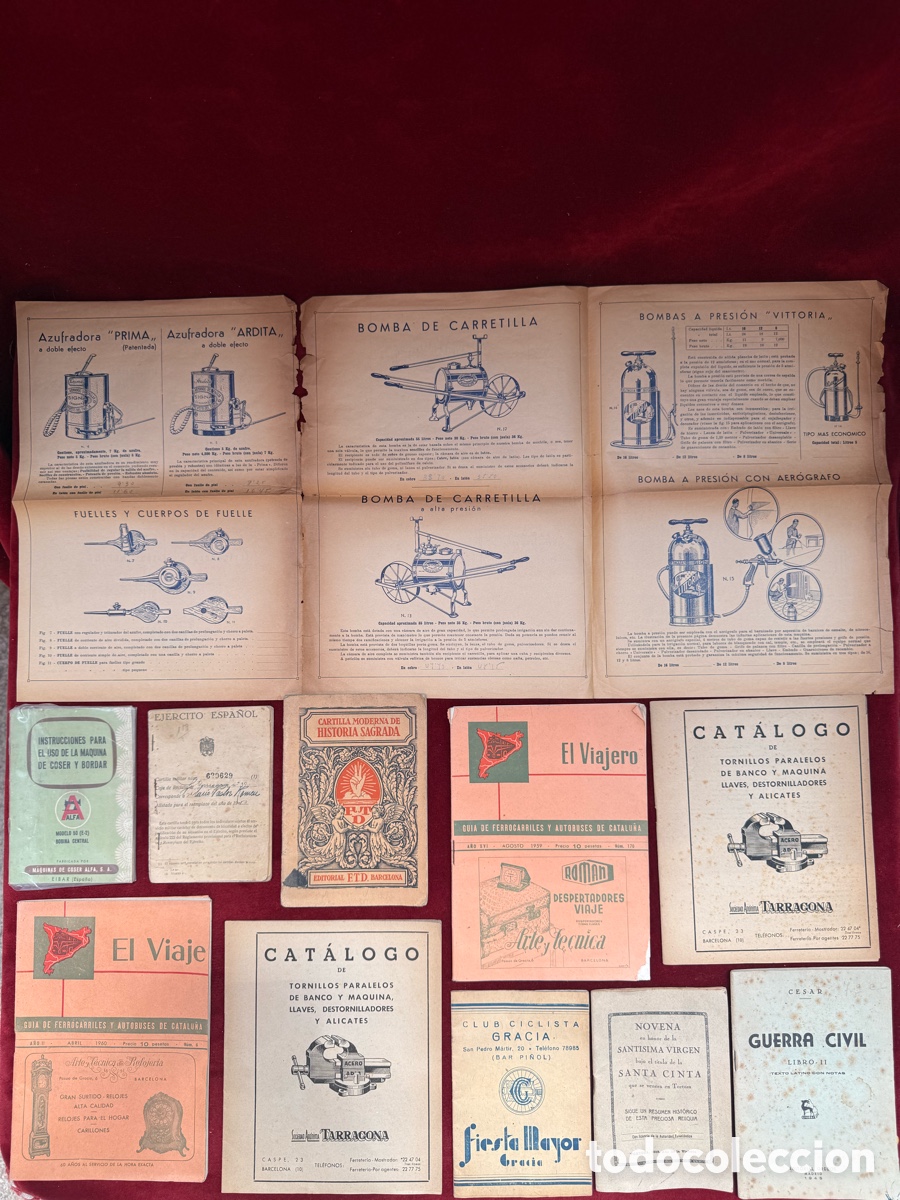 Otros art&iacute;culos de coleccionismo en papel: Gran lote de papel,catalogos,cartillas,Guerra Civil,etc