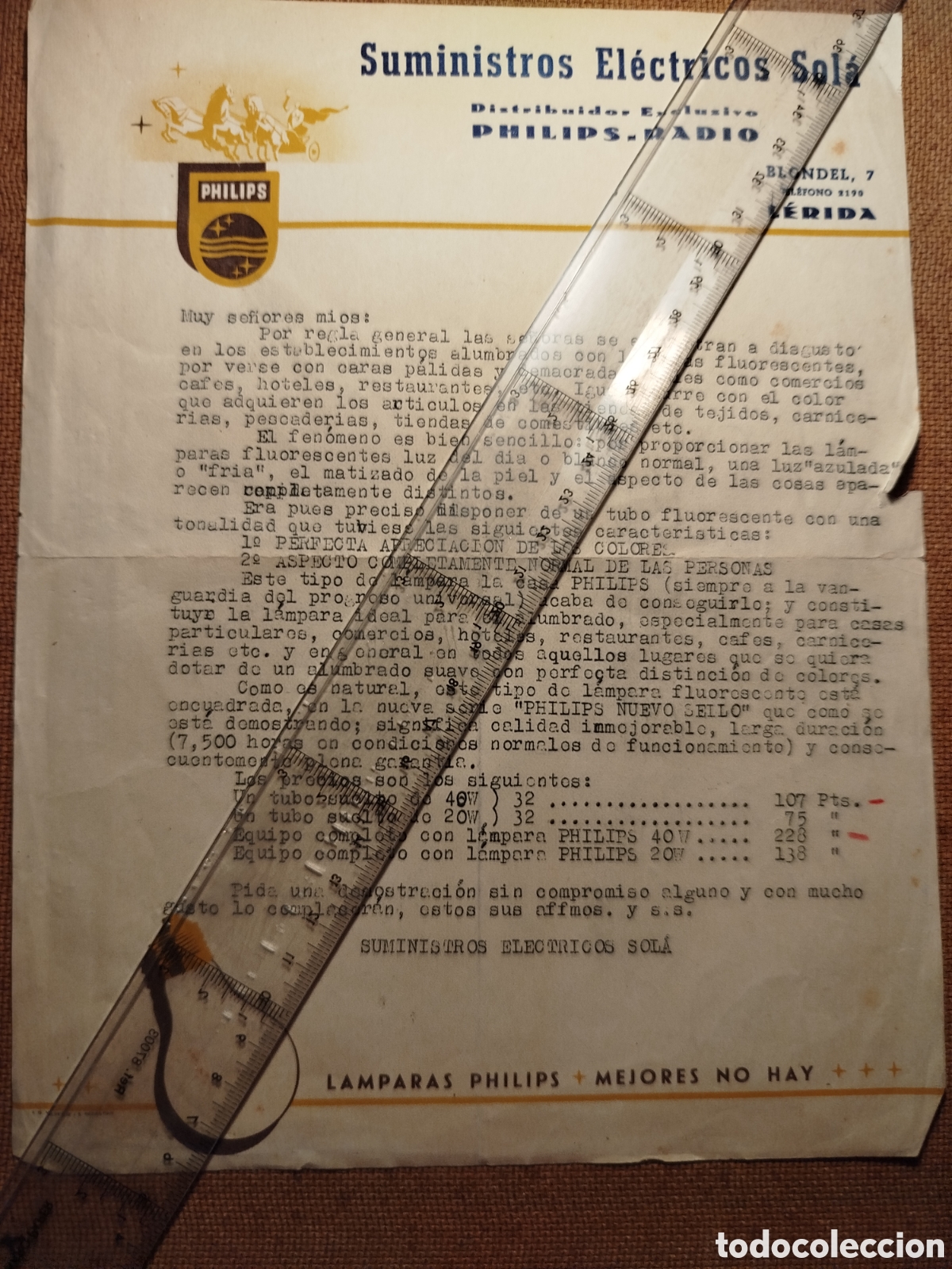 Otros art&iacute;culos de coleccionismo en papel: Carta promocional antigua original