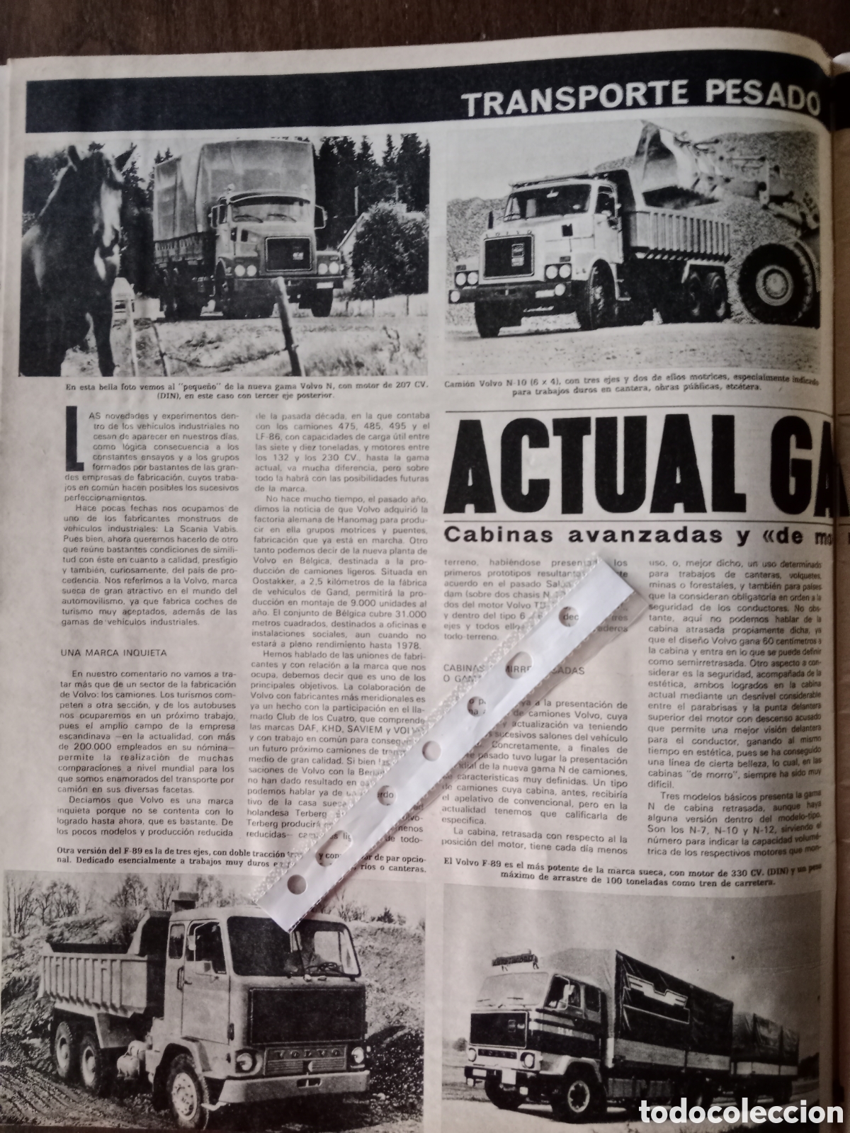 Otros art&iacute;culos de coleccionismo en papel: Reportaje cami&oacute;n volvo de 1974