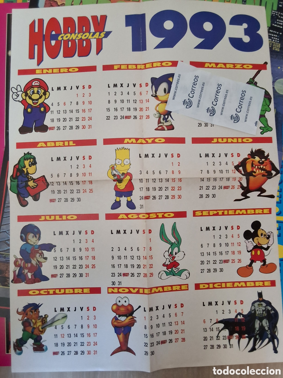 Otros art&iacute;culos de coleccionismo en papel: Hobby consolas suplemento calendario 1993