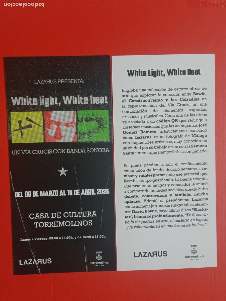 Otros art&iacute;culos de coleccionismo en papel: PROGRAMA UN VIA CRUCIS CON BANDA SONORA, LAZARUS. 2026 VER DORSO.