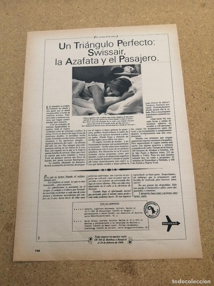 Otros art&iacute;culos de coleccionismo en papel: ANUNCIO. SWISSAIR...