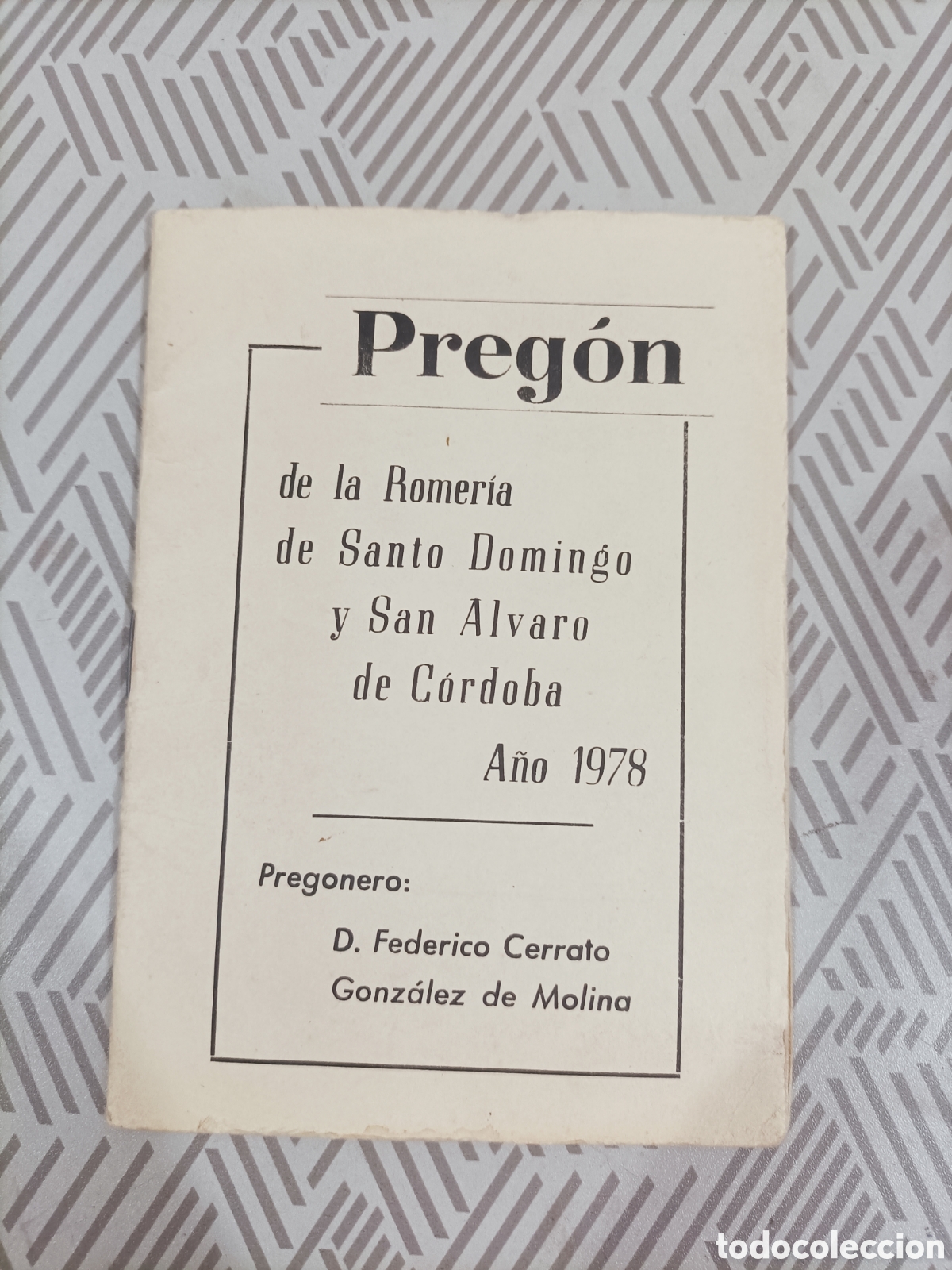 Otros art&iacute;culos de coleccionismo en papel: Preg&oacute;n Romer&iacute;a de Santo Domingo. Cordoba 1978