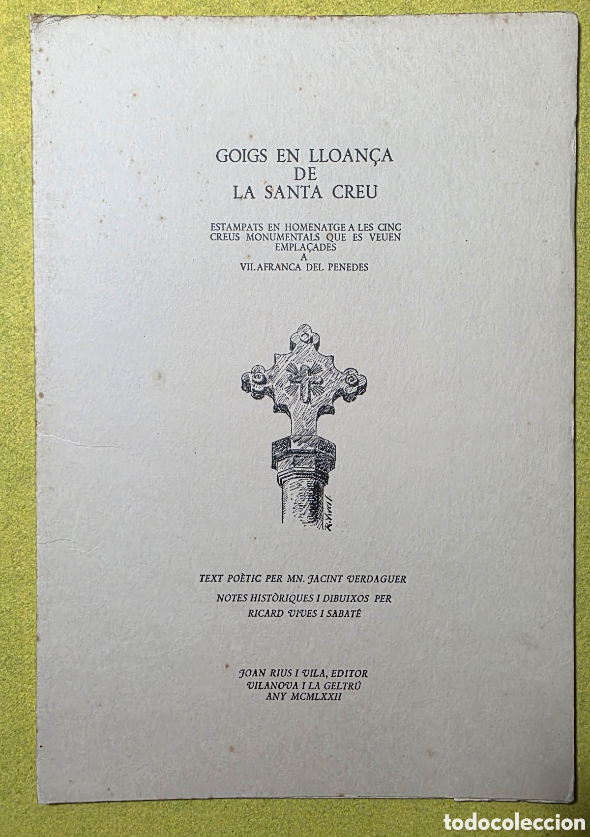 Otros art&iacute;culos de coleccionismo en papel: Goigs en lloan&ccedil;a de la santa creu