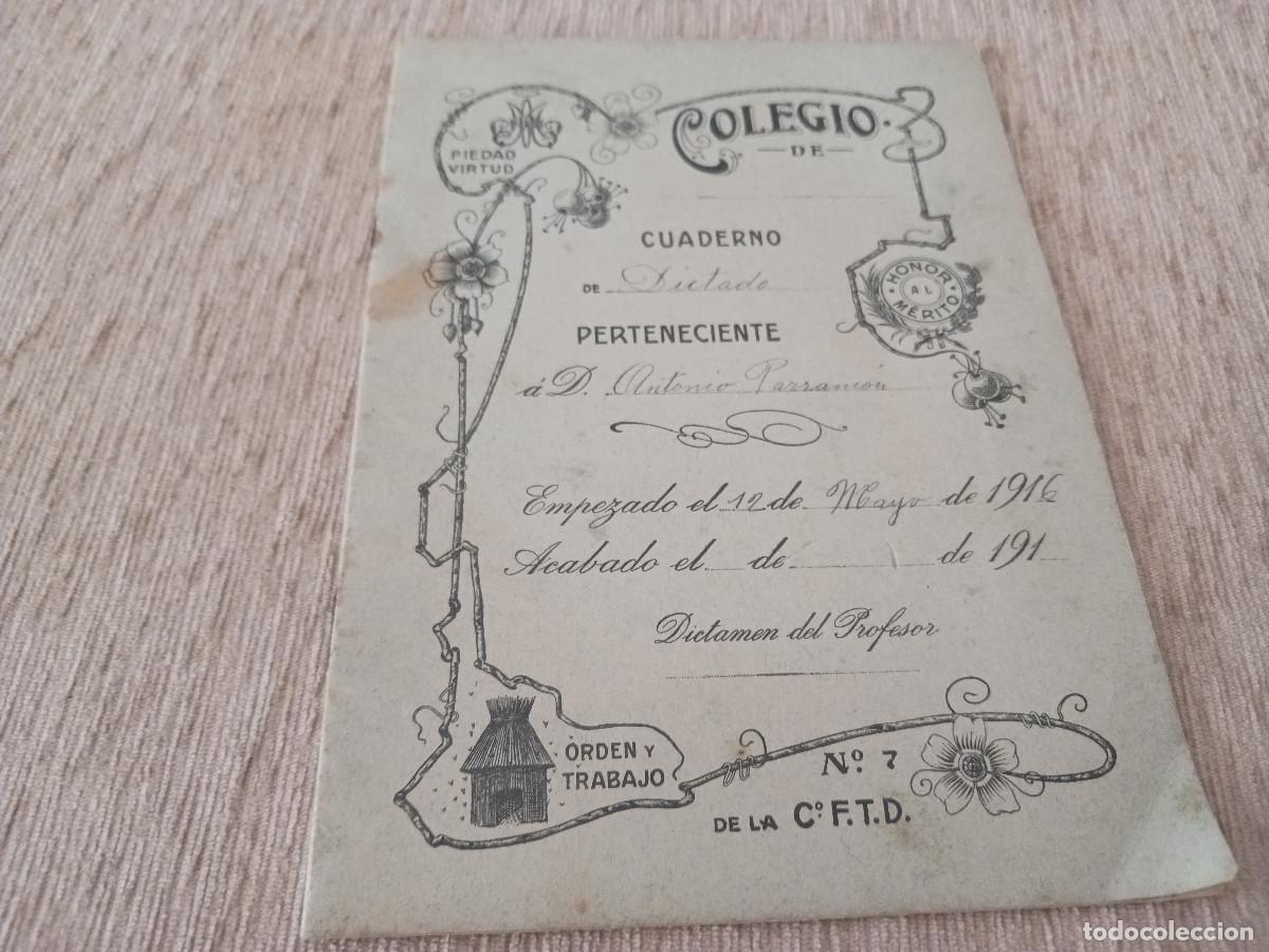 Otros art&iacute;culos de coleccionismo en papel: antiguo cuaderno de dictado n&ordm; 7de la c&ordf; F.T.D., escuelas de la salle 1916