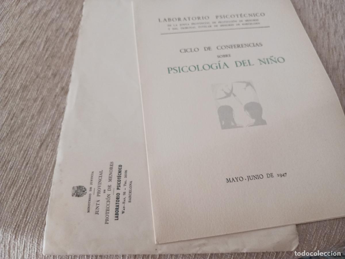 Otros art&iacute;culos de coleccionismo en papel: ciclo de conferencias sobre la psicologia del ni&ntilde;o, junta provincial de proteccion de menores 1947