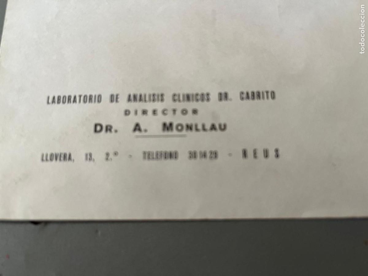Otros art&iacute;culos de coleccionismo en papel: sobre laboratorio dr. Cabrito Reus