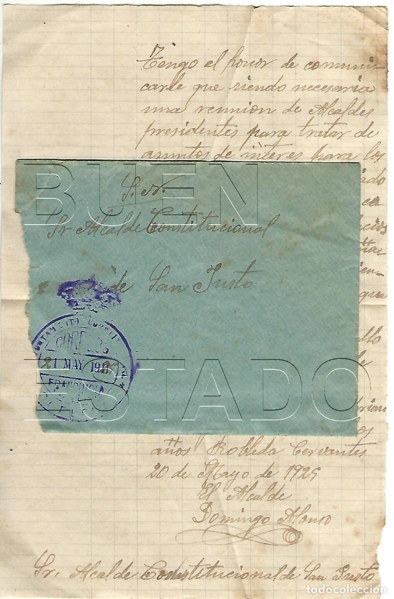 Otros art&iacute;culos de coleccionismo en papel: 1924 ROBLEDA CERVANTES PALACIOS SAN JUSTO PUEBLA DE SANABRIA ZAMORA CARTA Y SOBRE M30