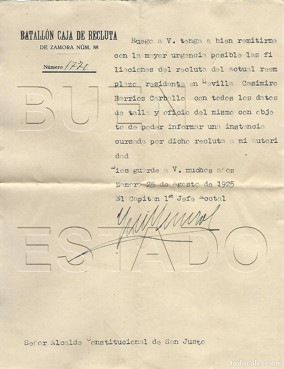 Otros art&iacute;culos de coleccionismo en papel: 1925 SAN JUSTO PUEBLA DE SANABRIA ZAMORA GOBIERNO MILITAR CASIMIRO BARRIOS CARBALLO CARTA M30