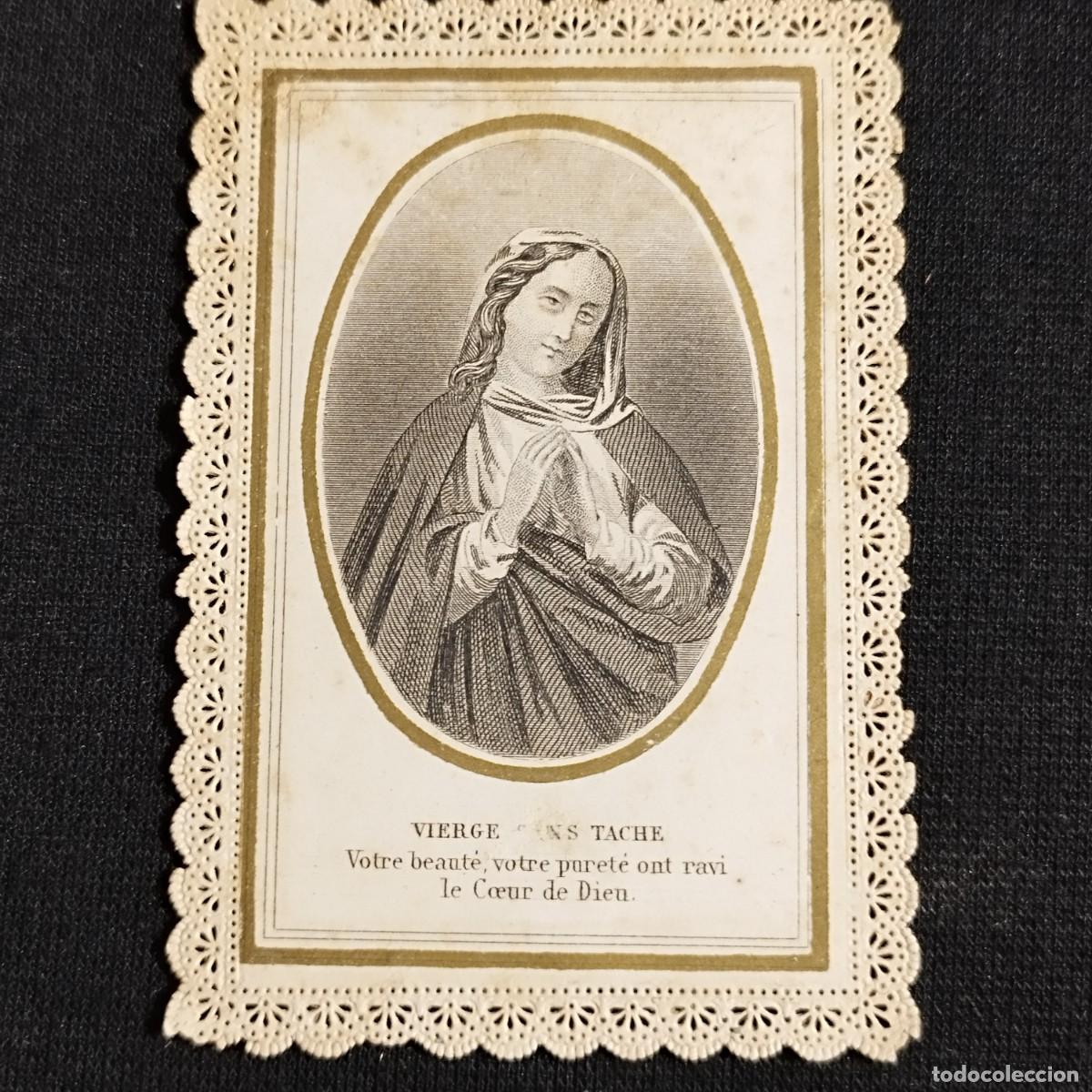 Otros art&iacute;culos de coleccionismo en papel: ESTAMPA VIERGE SANS TACHE - VIRGEN INMACULADA CONCEPCION - PUNTILLA CALADA -