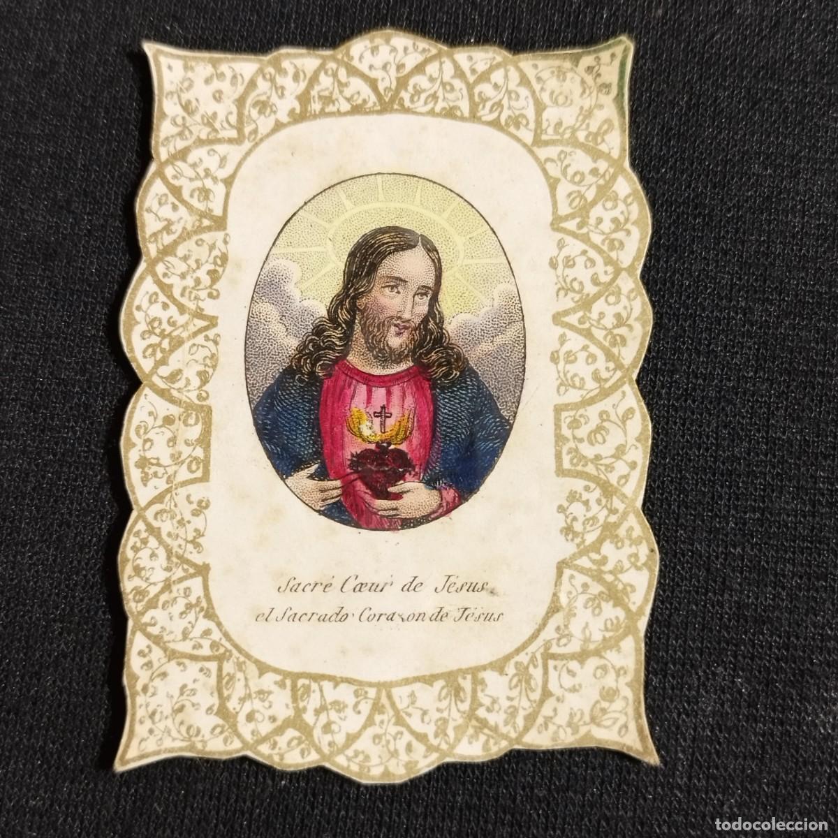 Otros art&iacute;culos de coleccionismo en papel: ESTAMPA SAGRADO CORAZON DE JESUS A COLOR - TROQUELADA -