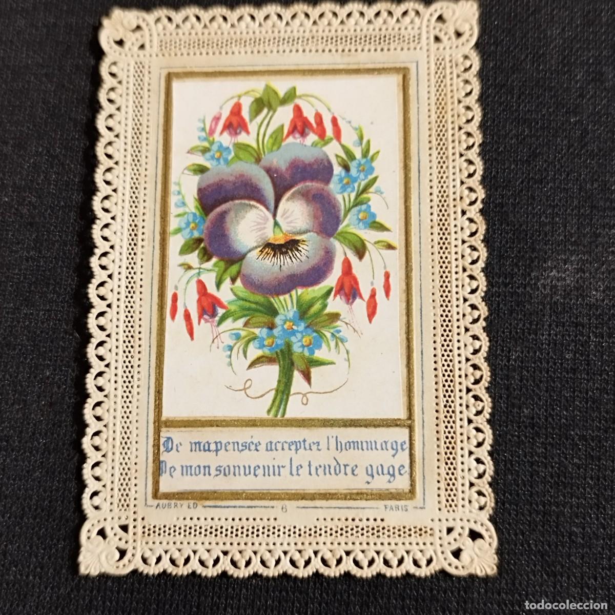 Otros art&iacute;culos de coleccionismo en papel: ESTAMPA FLORES DEL PENSAMIENTO Y RECUERDOS - PUNTILLA CALADA -