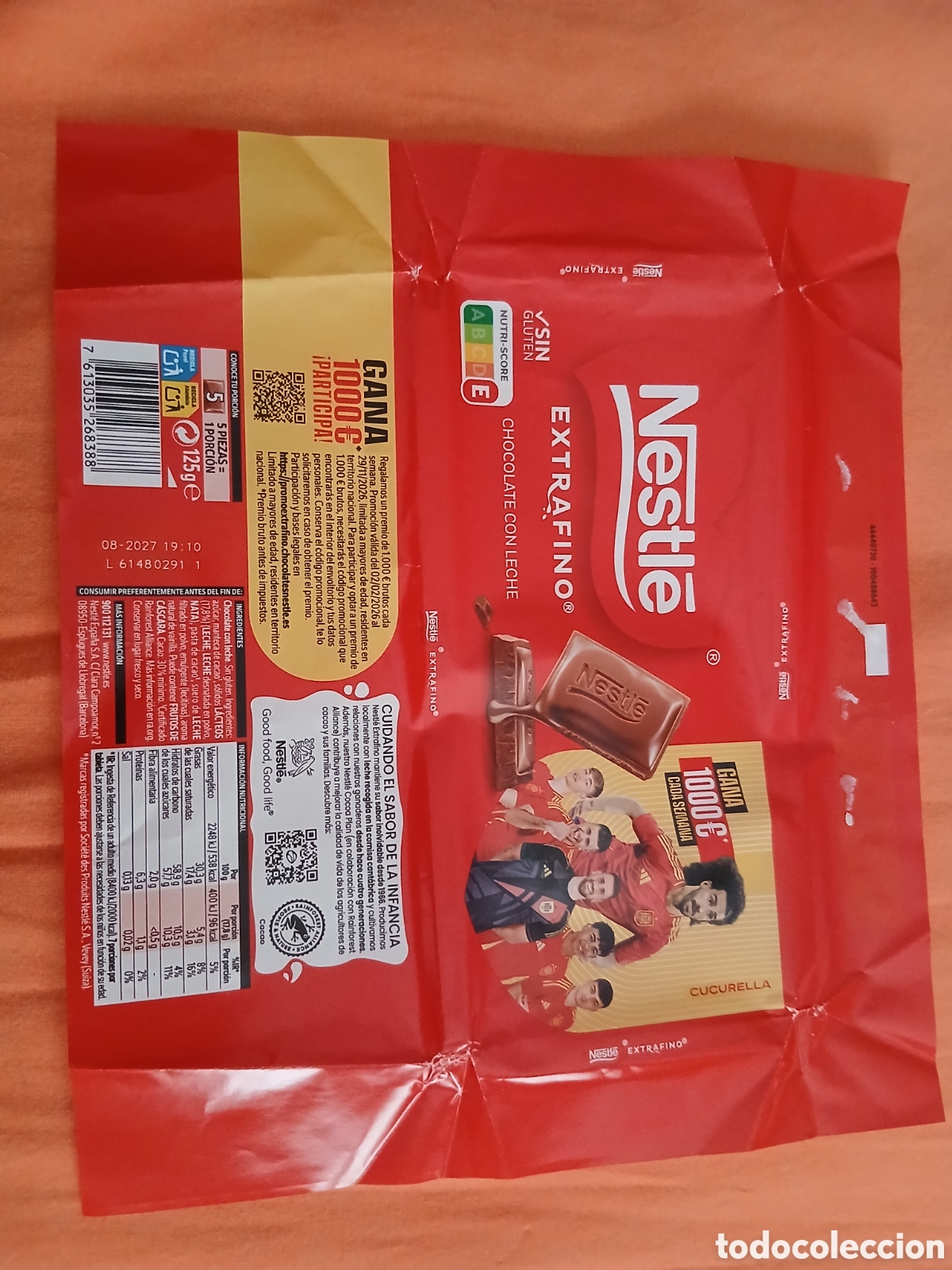 Otros art&iacute;culos de coleccionismo en papel: (Cucurella) Envoltorio Publicidad Chocolate Nestl&eacute; Mundial F&uacute;tbol Espa&ntilde;a -Cucurella-