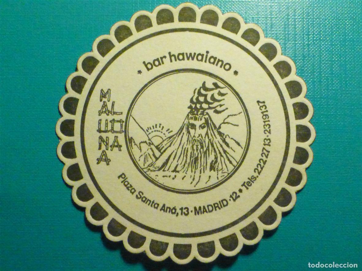 Otros art&iacute;culos de coleccionismo en papel: Posavasos Pub Bar - Mauna Loa - Bar Hawaiano - Plaza Santa Ana, 13, Madrid - Tels. 2222713 - 2319137