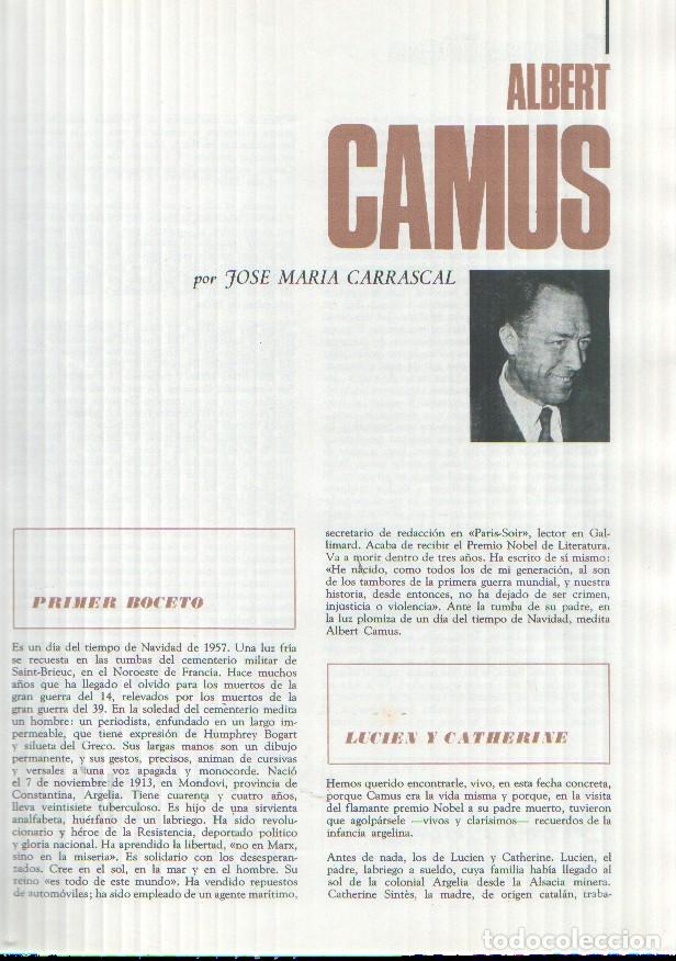 Otros art&iacute;culos de coleccionismo en papel: Los protagonistas de la historia: Albert Camus, juego de 32 paginas por Jose Maria Carrascal -
