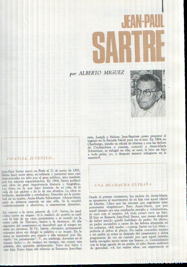 Otros art&iacute;culos de coleccionismo en papel: Los protagonistas de la historia: Jean Paul Sartre, juego de 32 paginas por Alberto Miguez -