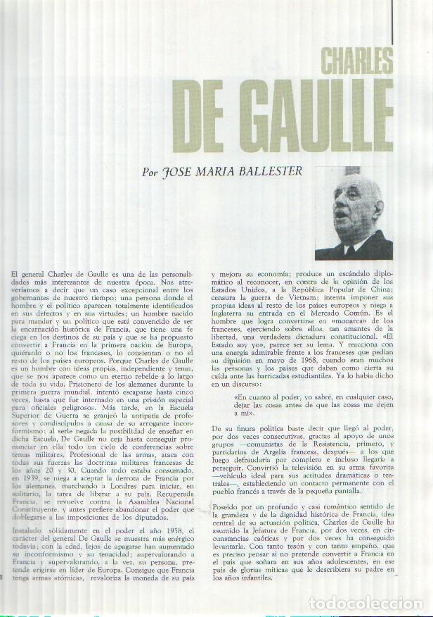Otros art&iacute;culos de coleccionismo en papel: Los protagonistas de la historia: Charles De Gaulle, juego de 32 paginas por Jose Maria Ballester -