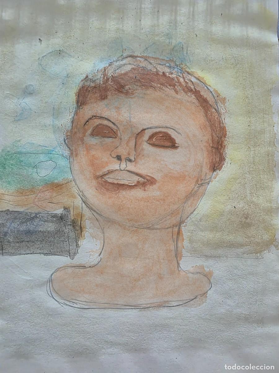 Otros art&iacute;culos de coleccionismo en papel: Retrato sonriente aquarela