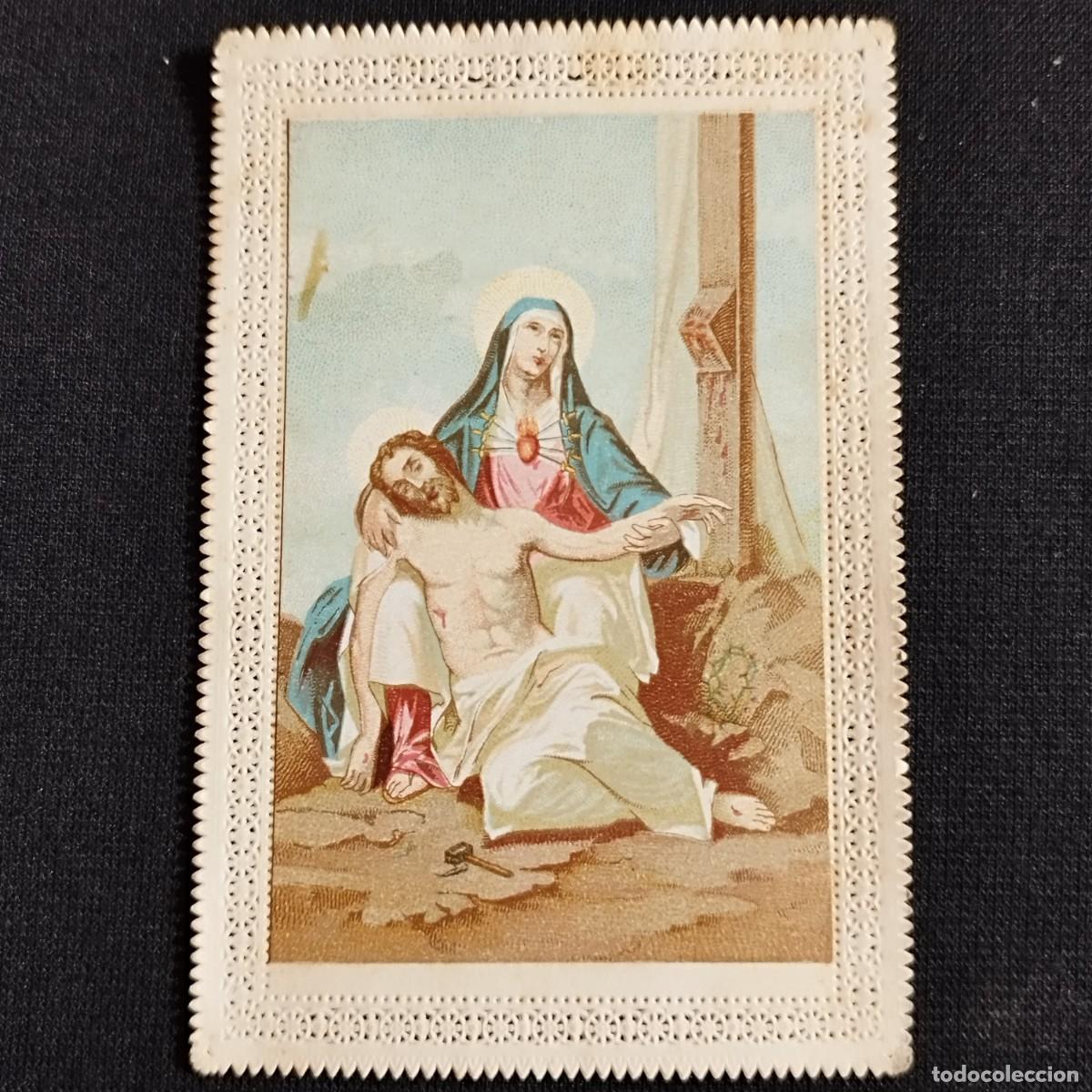 Otros art&iacute;culos de coleccionismo en papel: ESTAMPA VIRGEN DOLOROSA DOLORES CON JESUSCRISTO - PUNTILLA CALADA