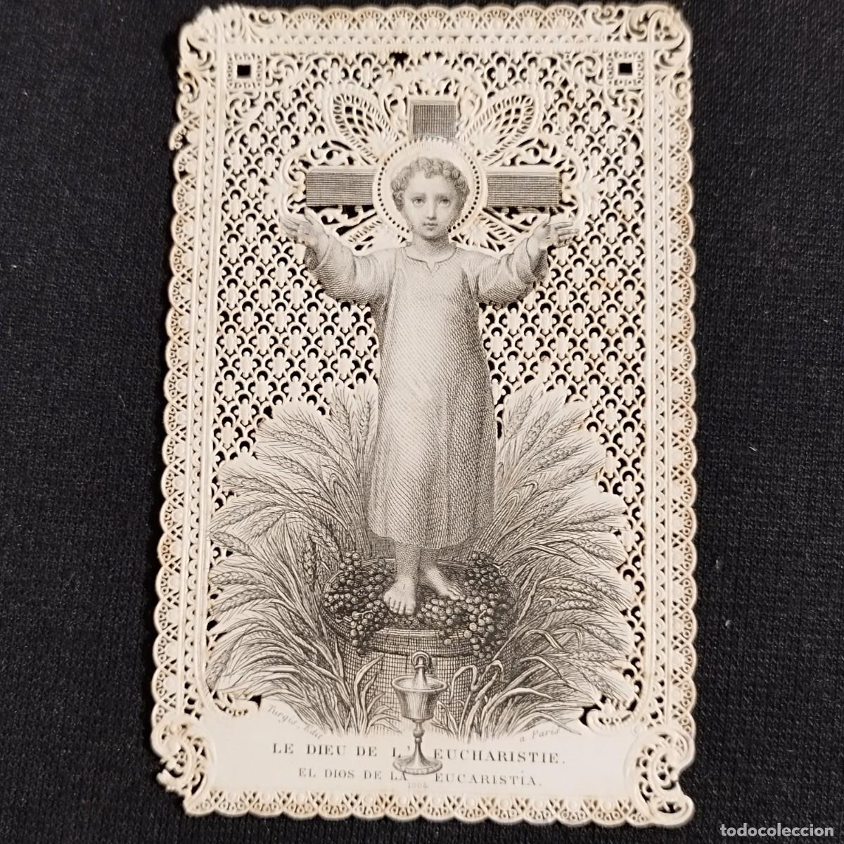 Otros art&iacute;culos de coleccionismo en papel: ESTAMPA NI&Ntilde;O JESUS DIOS EUCARISTIA - PUNTILLA CALADA -