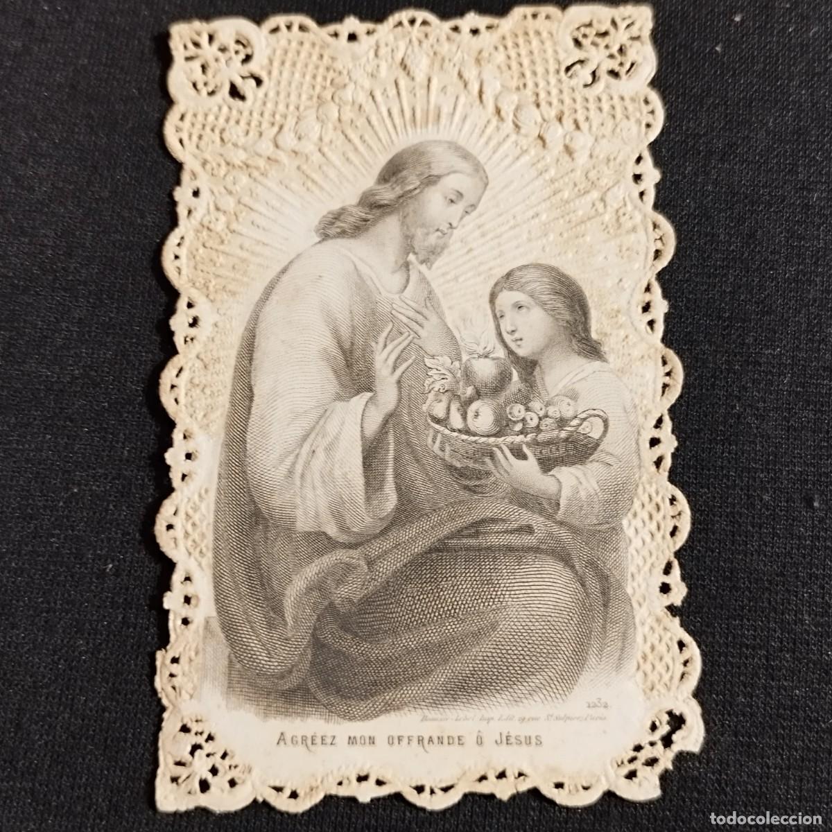 Otros art&iacute;culos de coleccionismo en papel: ESTAMPA ACEPTA MI OFRENDA JESUS - PUNTILLA CALADA - L. TURGIS -