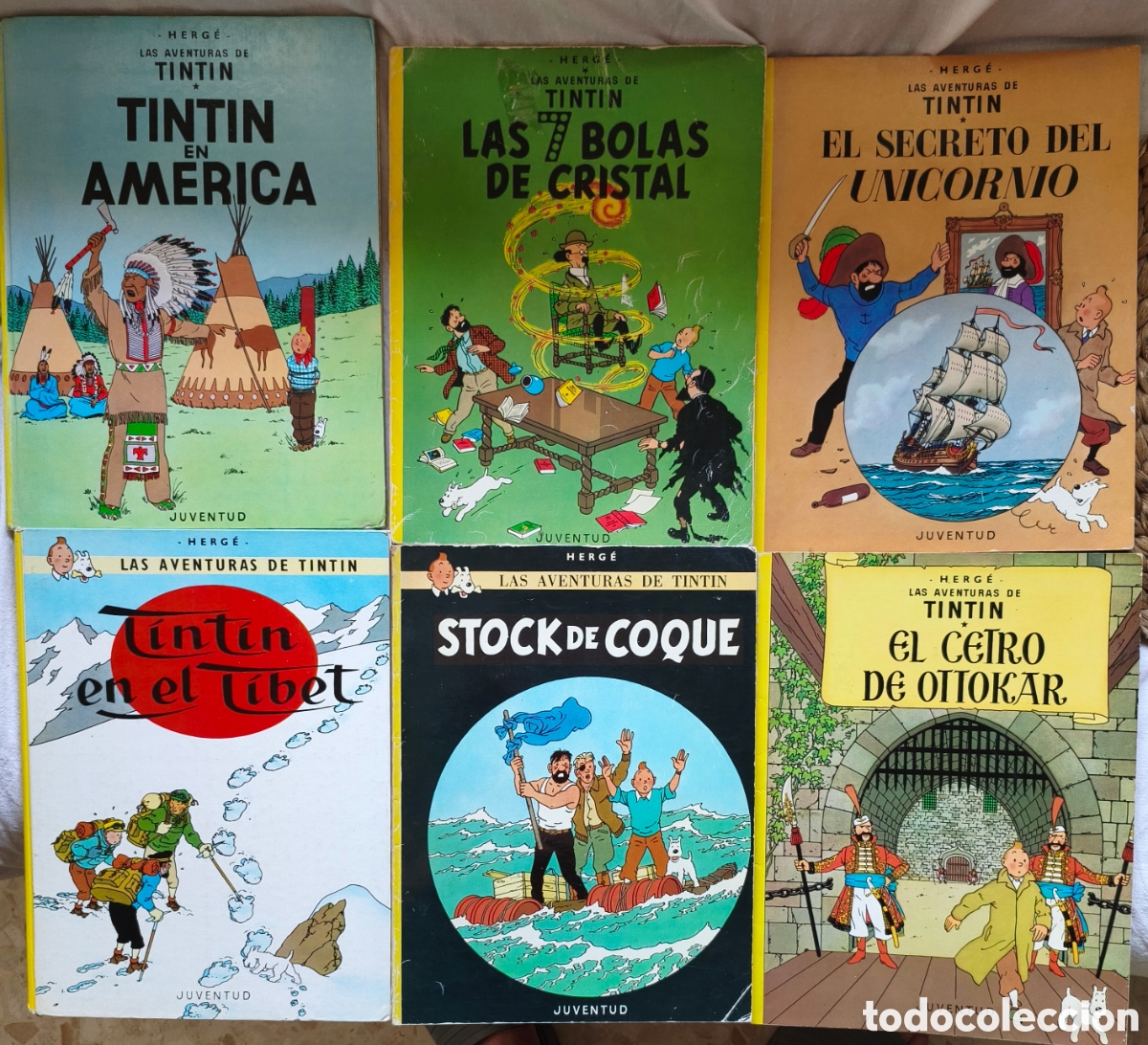 Otros art&iacute;culos de coleccionismo en papel: 9 tomos de Tintin con regalo de 5 n&uacute;meros de la revista Tintin