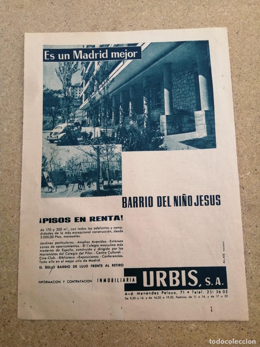 Otros art&iacute;culos de coleccionismo en papel: ANUNCIO. PISOS EN VENTA, BARRIO DEL NI&Ntilde;O JESUS (MADRID)