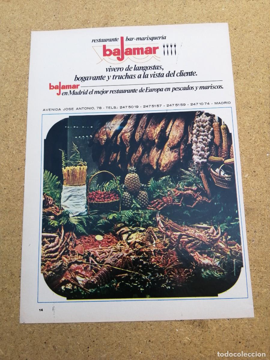 Otros art&iacute;culos de coleccionismo en papel: ANUNCIO. MARISQUERIA BAJAMAR, MADRID
