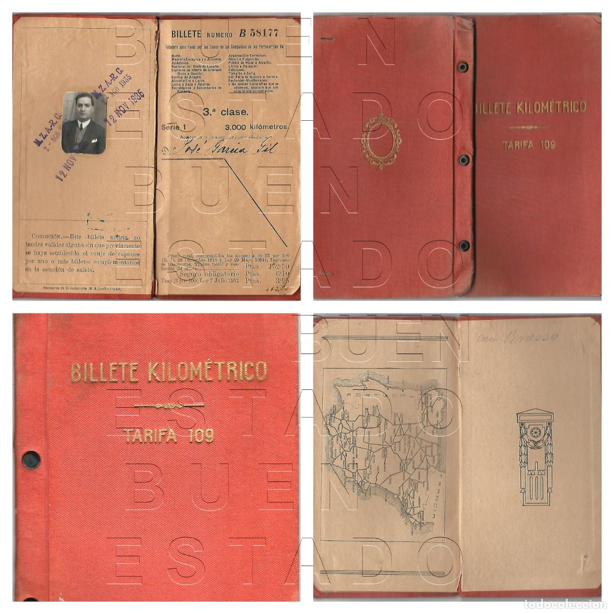 Otros art&iacute;culos de coleccionismo en papel: REPUBLICA 1935 SEVILLA BILLETE KILOMETRICO TARIFA 109 U87