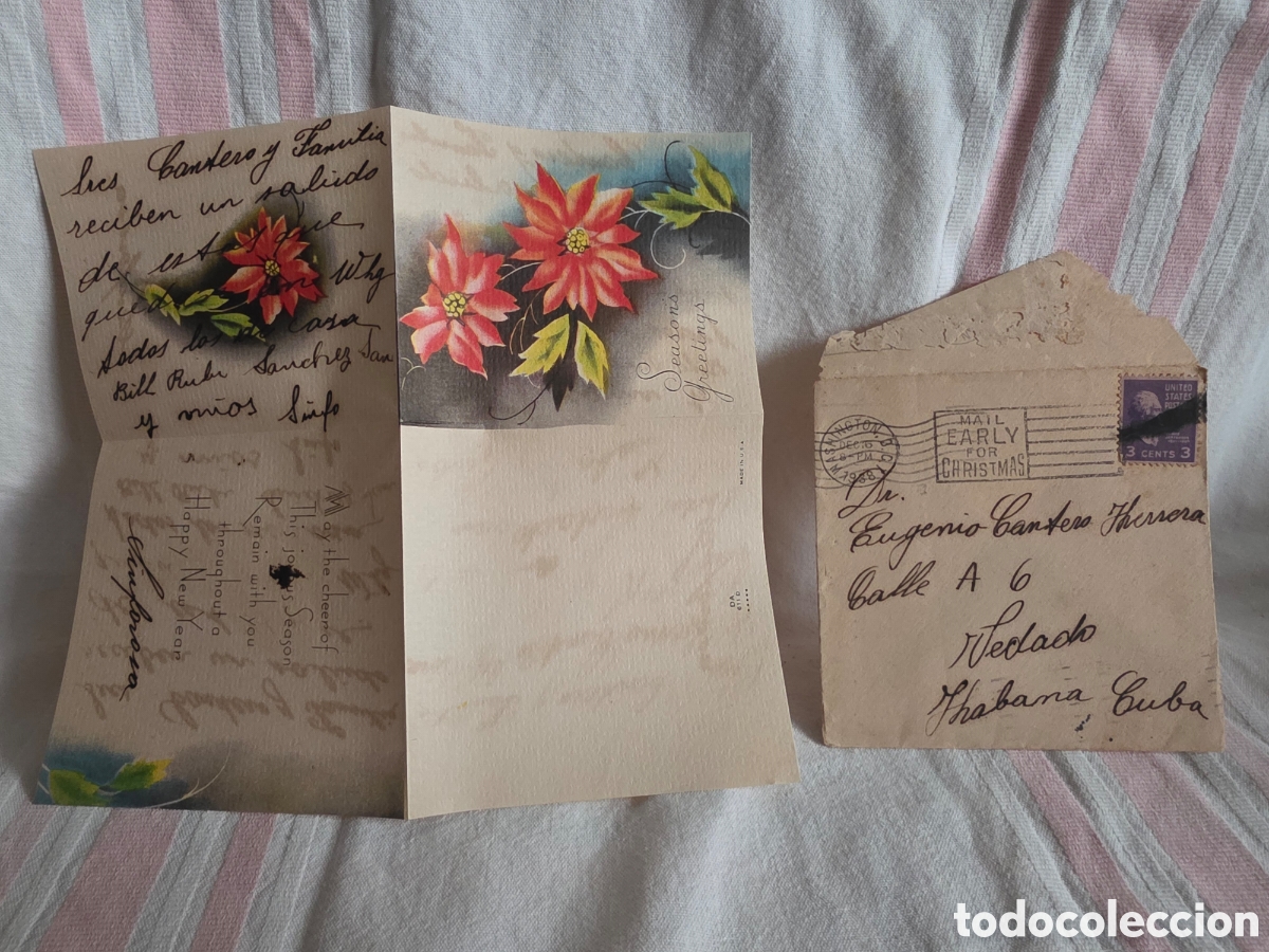Outros artigos de papel: FELICITACI&Oacute;N NAVIDE&Ntilde;A CUBA1938