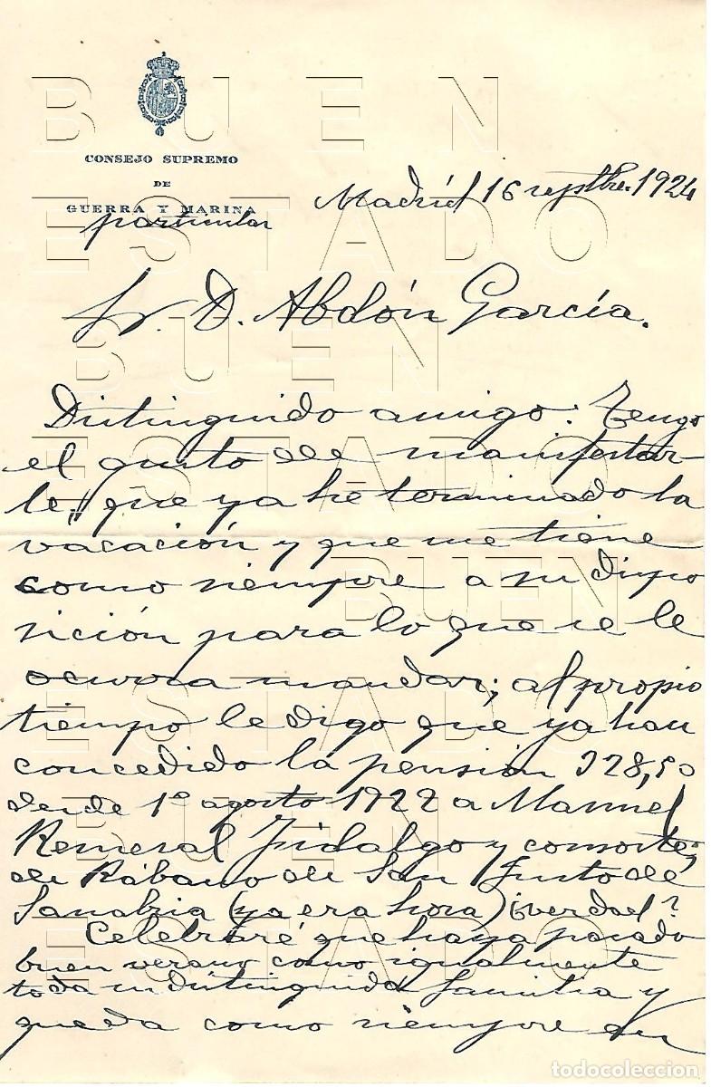 Otros art&iacute;culos de coleccionismo en papel: ZAMORA SAN JUSTO 1924 AMBROSIO ESCUDERO ABDON GARCIA LABRADOR CONSEJO SUPREMO DE GUERRA CARTA M49