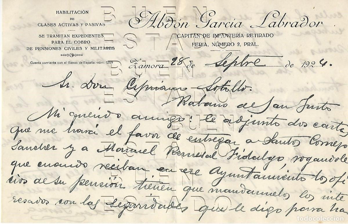 Otros art&iacute;culos de coleccionismo en papel: ZAMORA SAN JUSTO 1924 CIPRIANO SOTILLO ABDON GARCIA LABRADOR CARTA M49