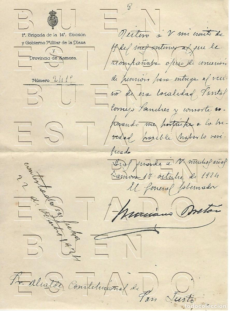 Otros art&iacute;culos de coleccionismo en papel: ZAMORA RABANO DE SAN JUSTO 1924 1&ordf; BRIGADA 14&ordf; DIVISION MARIANO BRETON GENERAL CARTA M49