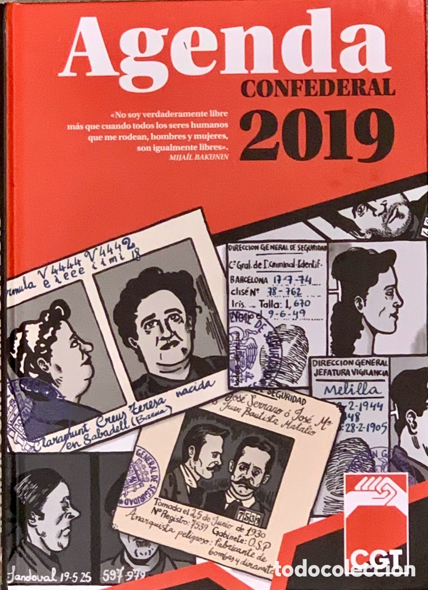 Otros art&iacute;culos de coleccionismo en papel: Agenda Confederal. CGT. Confederaci&oacute;n General del Trabajo. 2019.