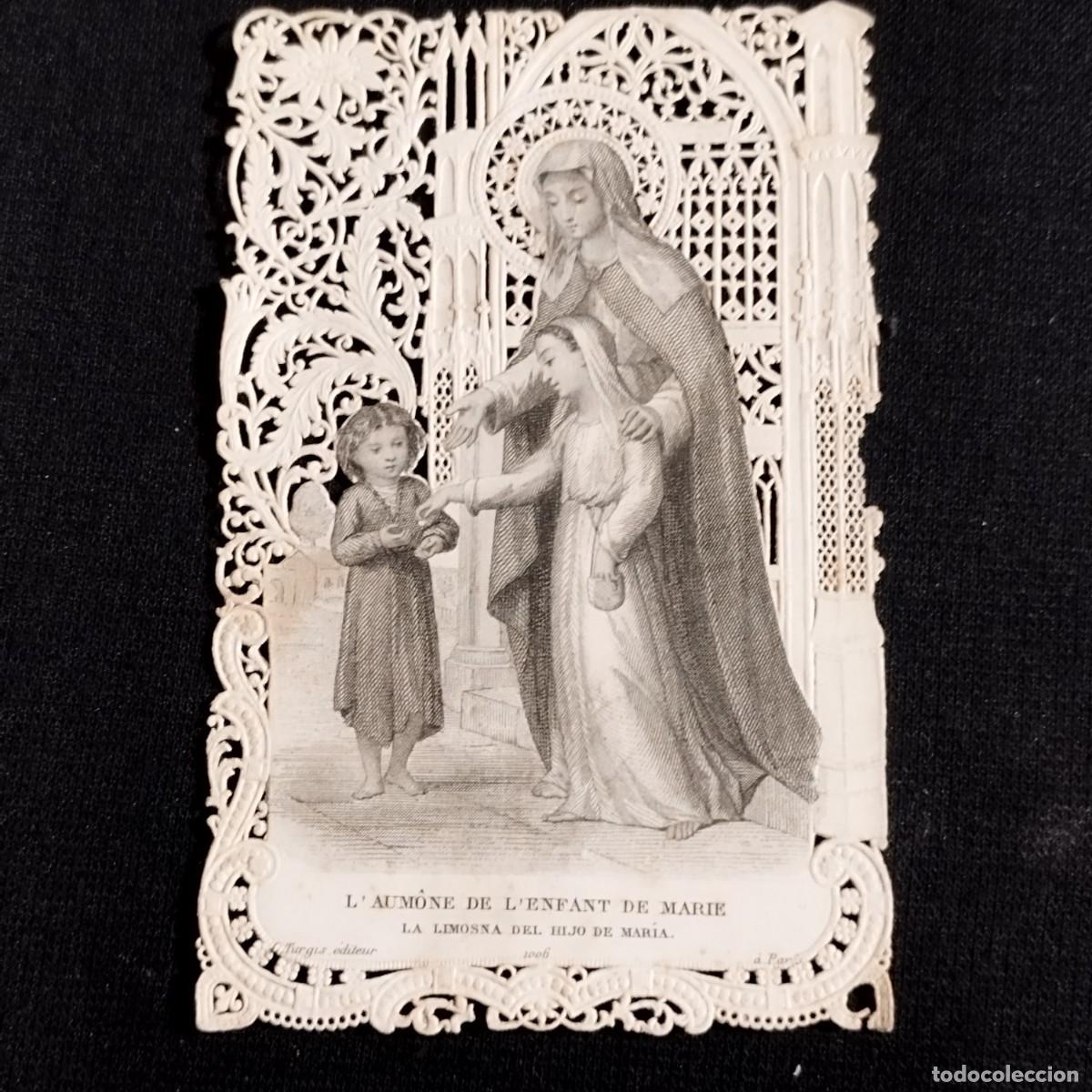 Otros art&iacute;culos de coleccionismo en papel: ESTAMPA L'AUMONE DE L'ENFANT DE MARIE - LIMOSNA HIJO DE MARIA - PUNTILLA CALADA - L. TURGIS