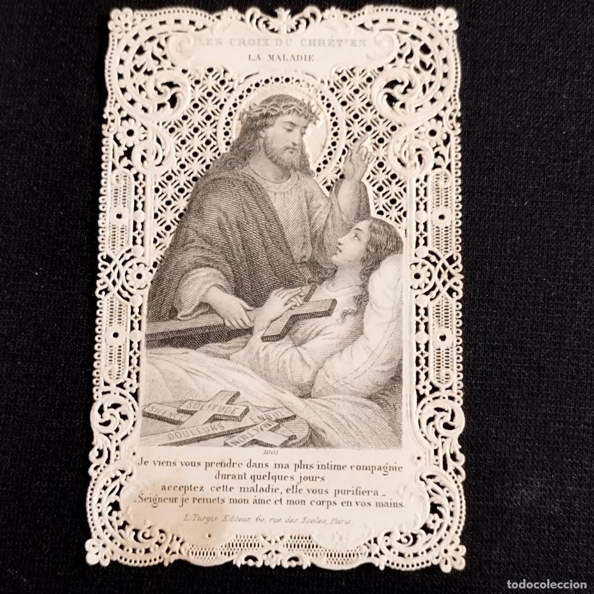 Altri oggetti di carta: ESTAMPA CRUCES DEL CRISTIANO - LA ENFERMEDAD CRISTO CONSOLIDANDO A UNA PERSONA ENFERMA - L. TURGIS