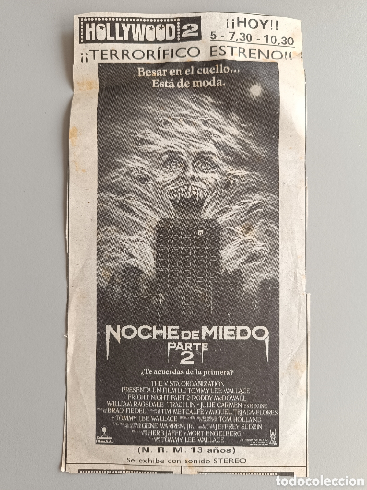 Otros art&iacute;culos de coleccionismo en papel: Anuncio prensa Noche de miedo 2 cartel cine