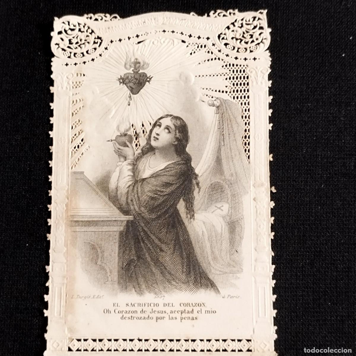 Collectionnisme Papier divers: ESTAMPA EL SACRIFICIO DEL CORAZON - PUNTILLA CALADA - EDITOR: L. TURGIS - PARIS