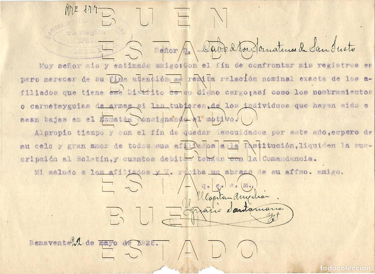 Outros artigos de papel: SOMATENES ARMADOS ZAMORA SAN JUSTO BENAVENTE 1925 CARTA Y SOBRE M49