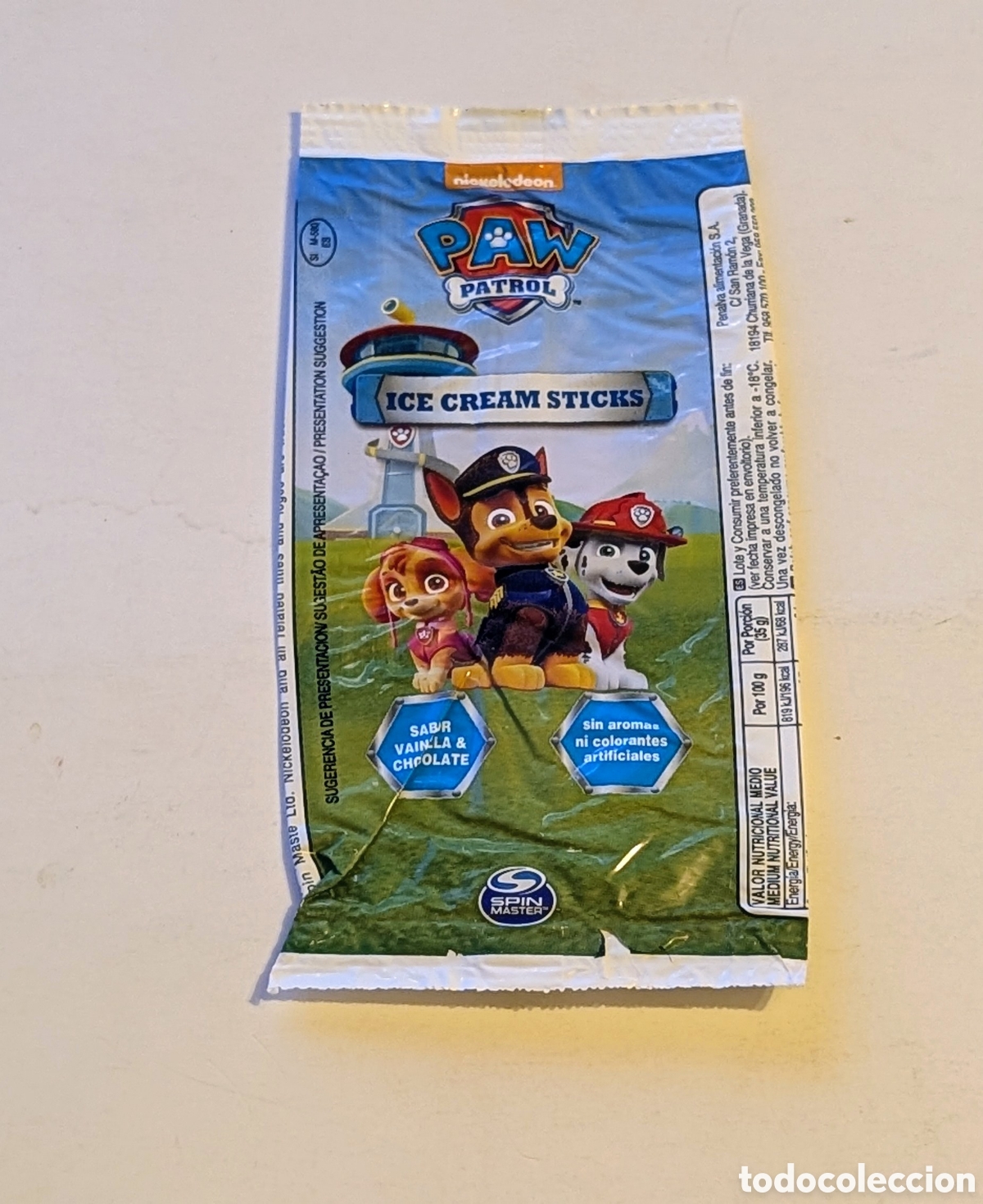 Otros art&iacute;culos de coleccionismo en papel: Envoltorio vac&iacute;o Paw Patrol. Patrulla Canina. Nickelodeon