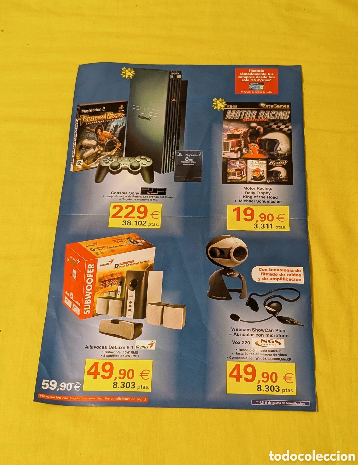 Otros art&iacute;culos de coleccionismo en papel: Hoja publicitaria PlayStation 2. Prince of Persia. Pentium 4. Siemens..