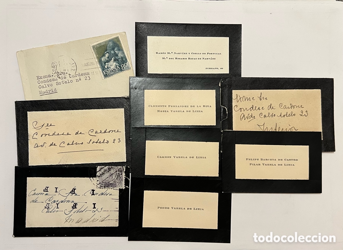 Otros art&iacute;culos de coleccionismo en papel: (5) TARJETA FUNERARIA, y 4 sobres.. Burgues&iacute;a Valenciana (h.1900?) Papeler&iacute;a de luto.