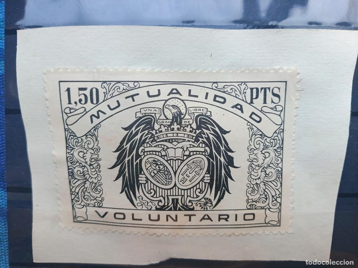 Otros art&iacute;culos de coleccionismo en papel: Timbre fiscal,timbres, mutualidad, voluntario, 1.50 pesetas.