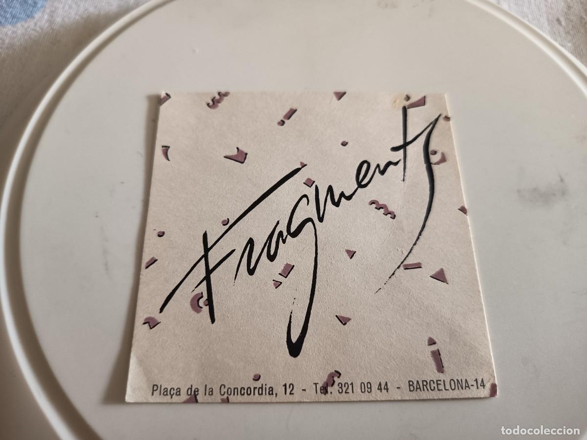 Otros art&iacute;culos de coleccionismo en papel: POSAVASOS CLUB FRAGMENTS-BARCELONA